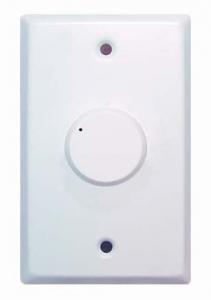 White 100W volume controls with white Decora cover plates