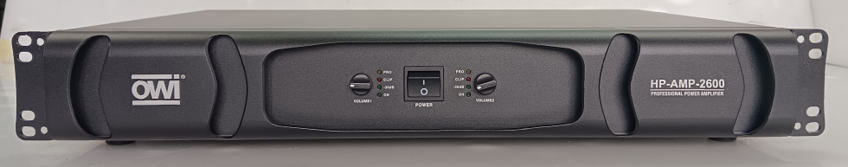 HP-AMP-2600 - 2 X 1000 watts @ 8 ohms 2 x 600 Watts @ 70 volt 