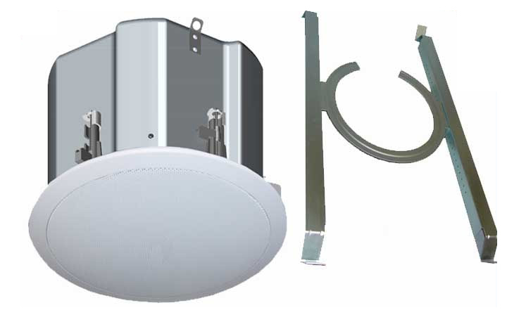 ICM8: 3-IN-1, Selectable Full Range/High Ceiling/Sub switch, 25/70/100 Volts - 8 Ohms,  In-ceiling Speaker with built-in Backcan and Included T-bar Bracket